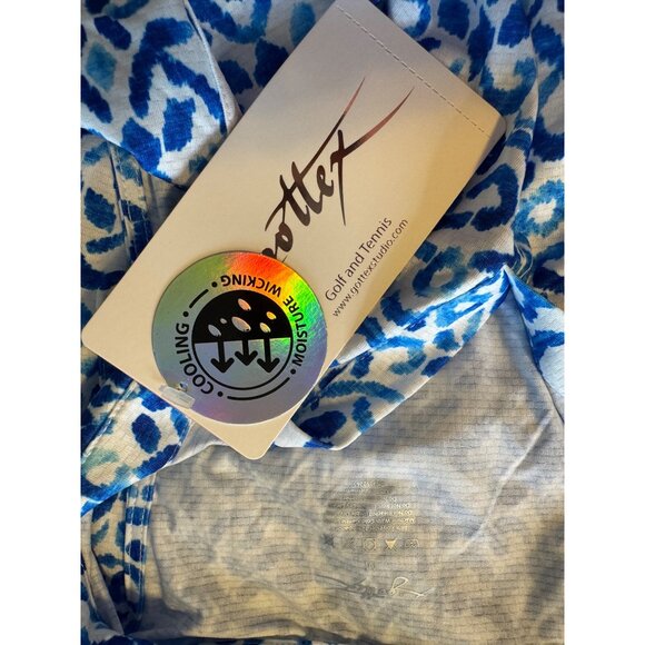 Gottex Racer Back Golf Tennis Shirt Size Medium Santorini Blue NWT Sleeveless $8 - Picture 3 of 9